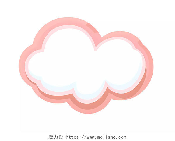 卡通云朵边框手绘儿童云朵手绘卡通云朵花边边框元素